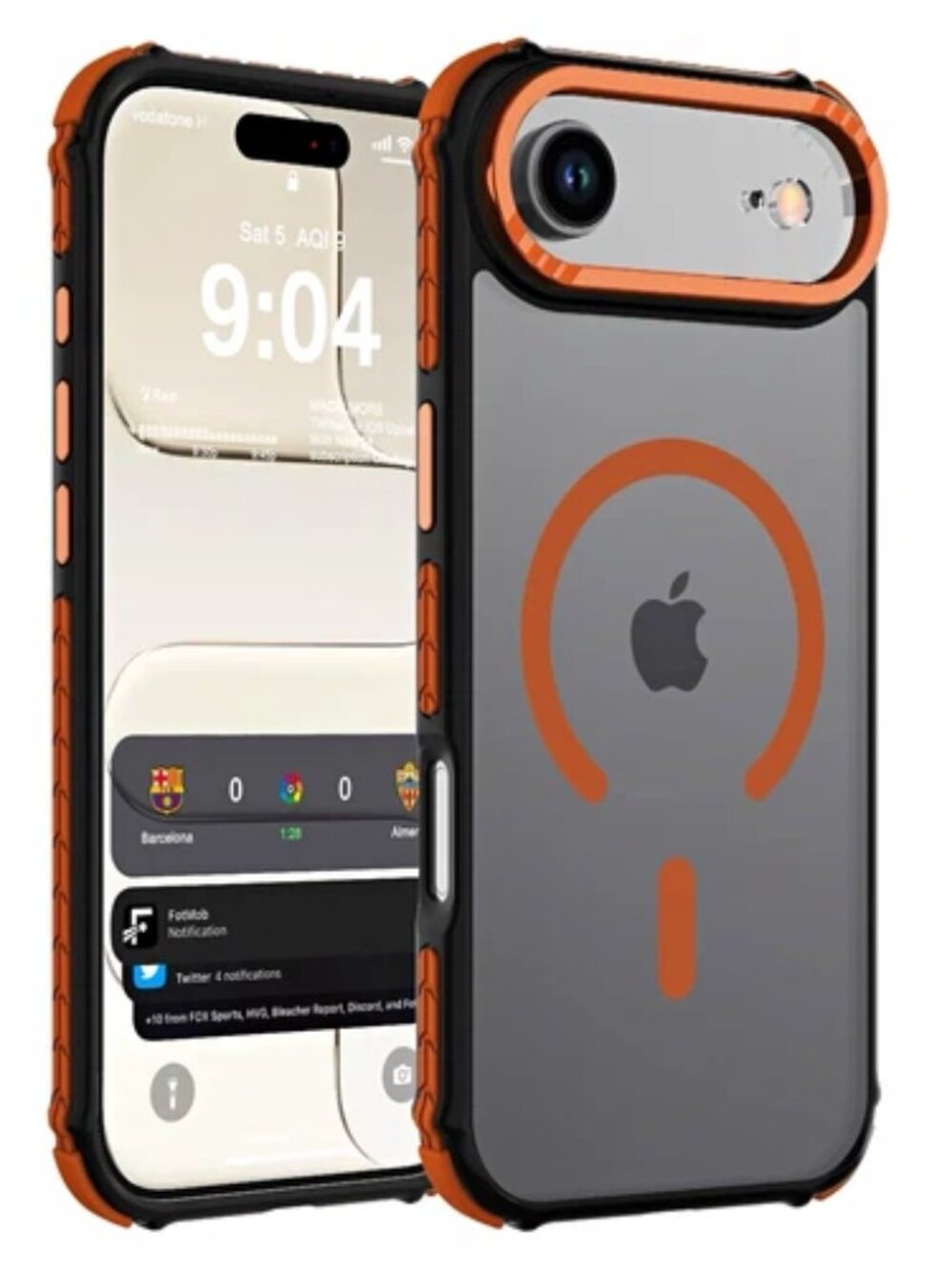Magnetic Shockproof Matte Back Case for Apple iPhone Air (6.5-inch) Orange
